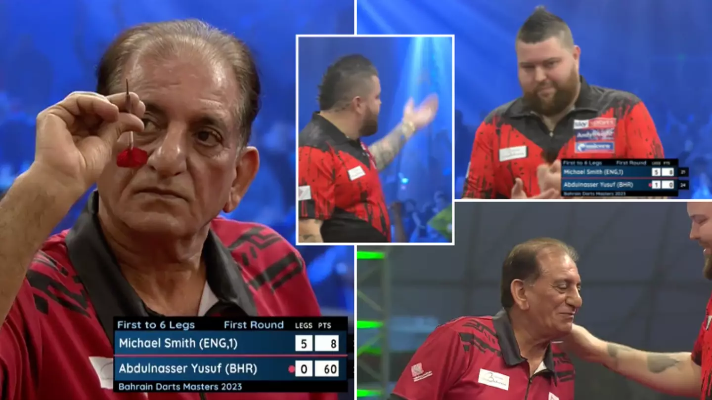 Abdulnasser Yusuf, 62, takes leg off world champion Michael Smith, it's wonderful sportsmanship