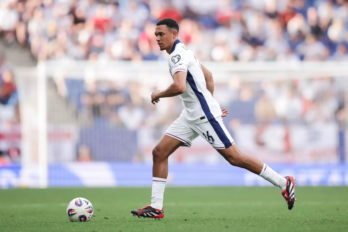 Former Liverpool star Trent Alexander-Arnold playing for England.