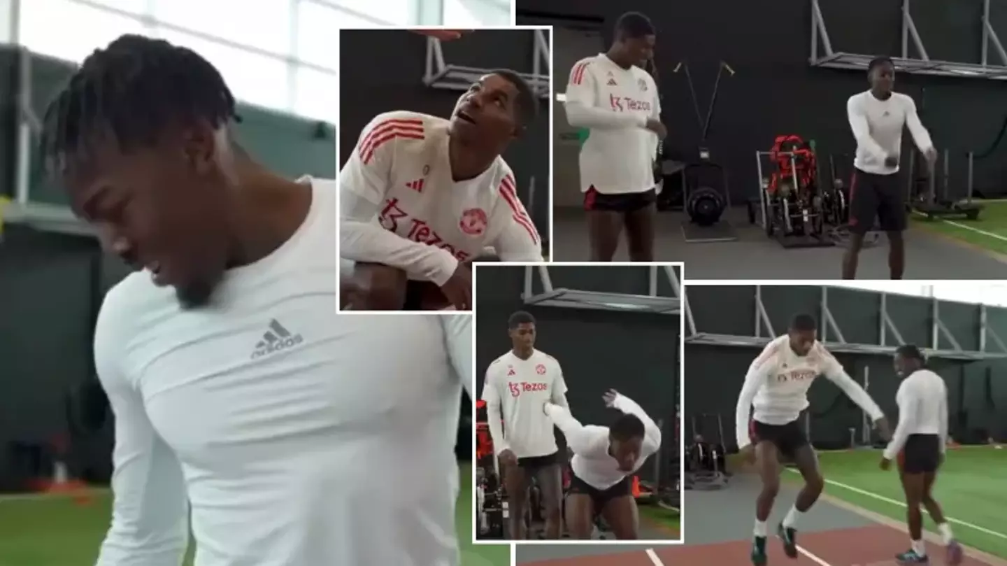 Anthony Elanga absolutely 'cooks' Marcus Rashford in 1v1 pre-season fitness test, he's a super-athlete