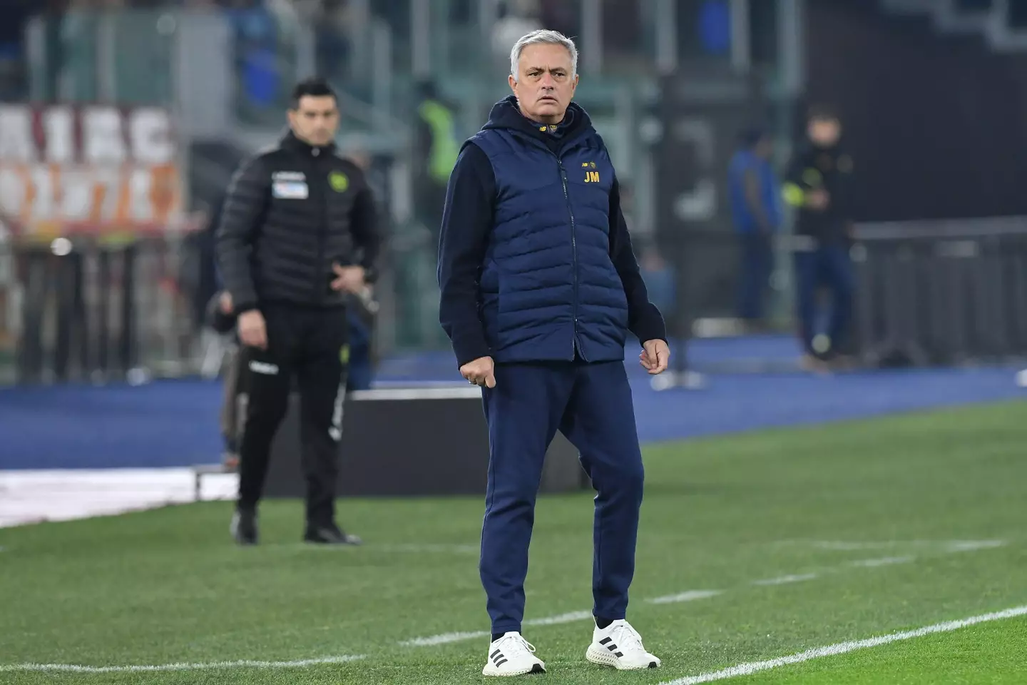 Mourinho on the touchline during Roma's 2-0 win over Fiorentina. (Image