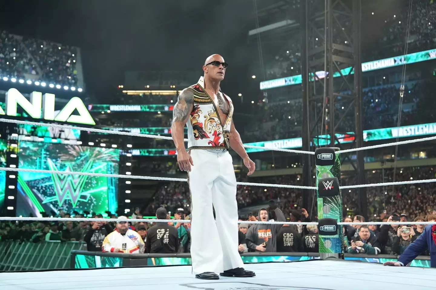 The Rock at WrestleMania 40. Image: Getty
