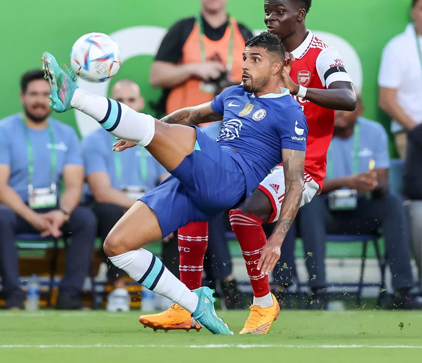 Chelsea defender Emerson Palmieri defends the ball during the Florida Cup Series Arsenal vs Chelsea FC. (Alamy)