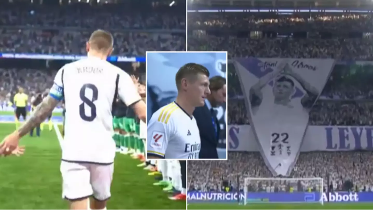 Toni Kroos left emotional as Real Madrid fans unveil special tribute to mark his final match at the Bernabeu