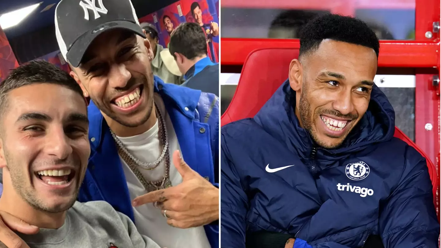 Pierre-Emerick Aubameyang spotted celebrating in Barcelona dressing room after El Clasico
