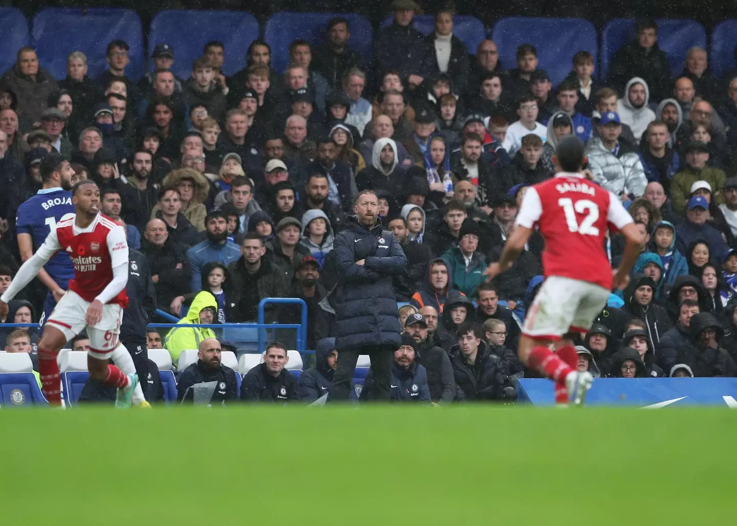 Chelsea manager Graham Potter looks on from the touchline. (Alamy)