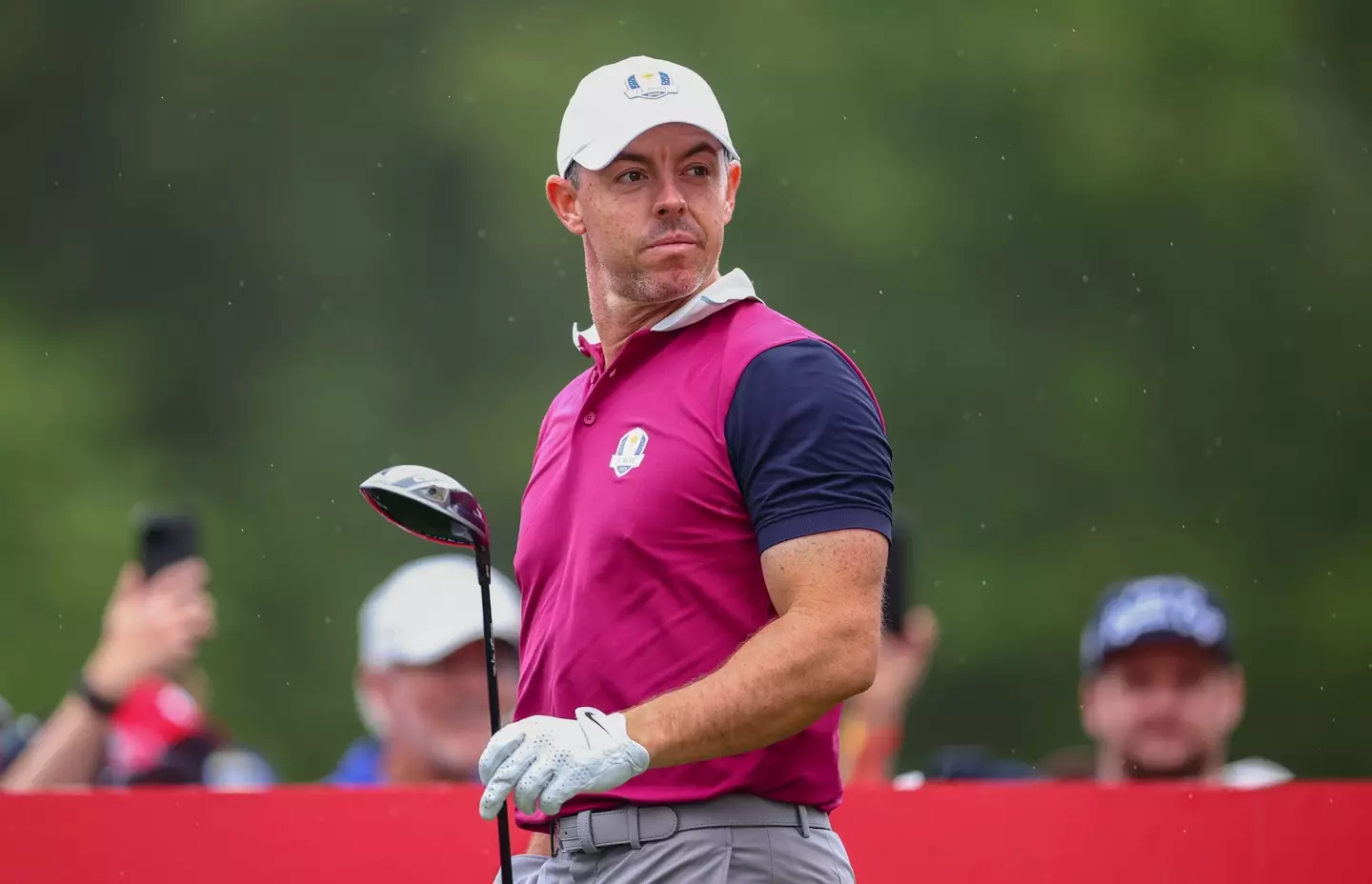 Rory McIlroy during a practice round ahead of the 2025 Ryder Cup. Image: Getty