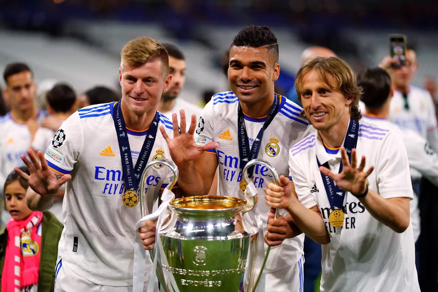 Casemiro, Modric and Kroos have won three La Liga titles and four Champions Leagues together.  (Image
