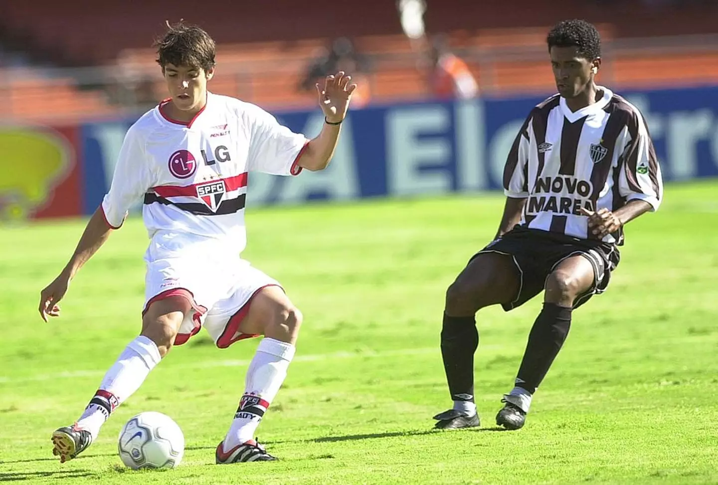 Kaka (left) played for Brazilian side Sao Paulo in 2001 (Image: Getty)
