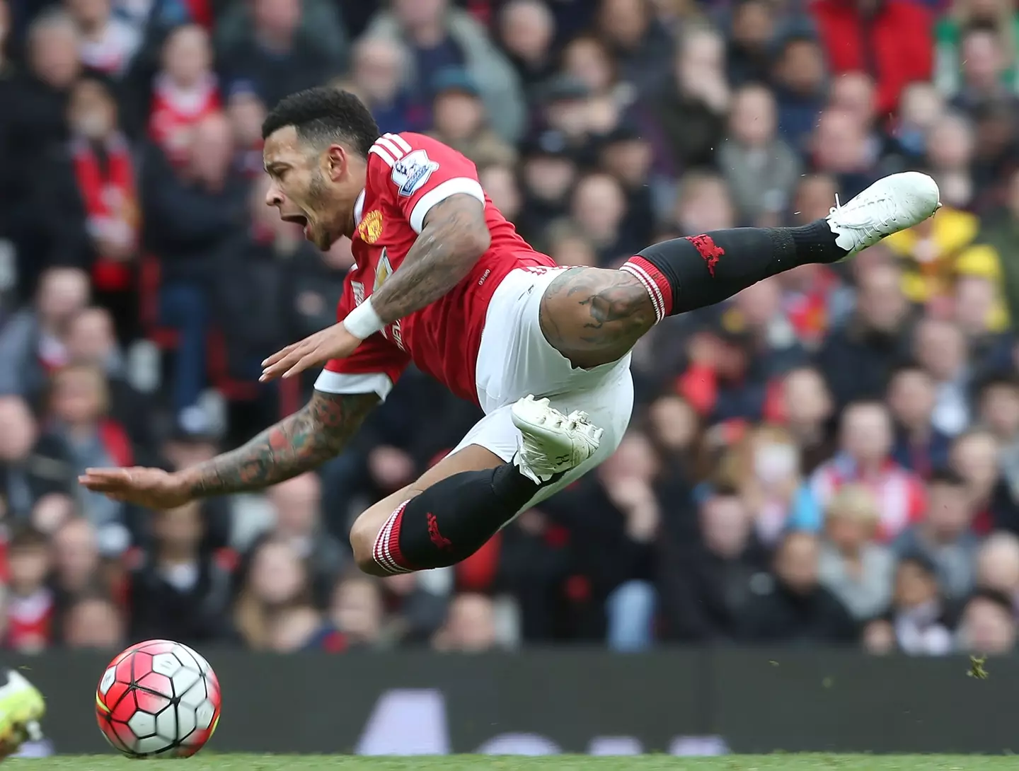 Memphis Depay during his spell at Manchester United. (