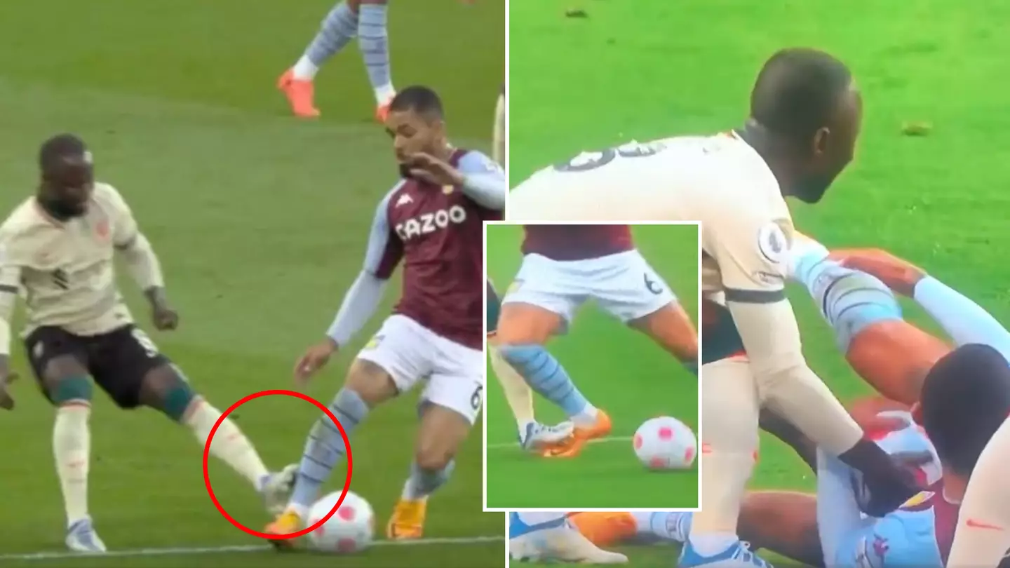 Liverpool Somehow Got A Free-Kick For Naby Keita Grazing His Studs On Douglas Luiz's Ankle And Foot