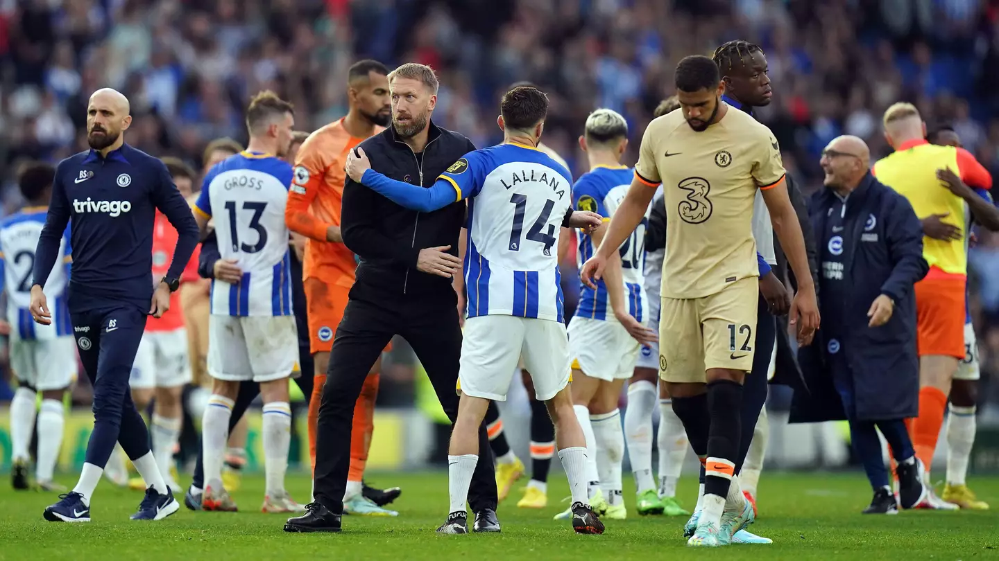 Graham Potter at full-time following Chelsea's 4-1 defeat to Brighton. (Alamy)