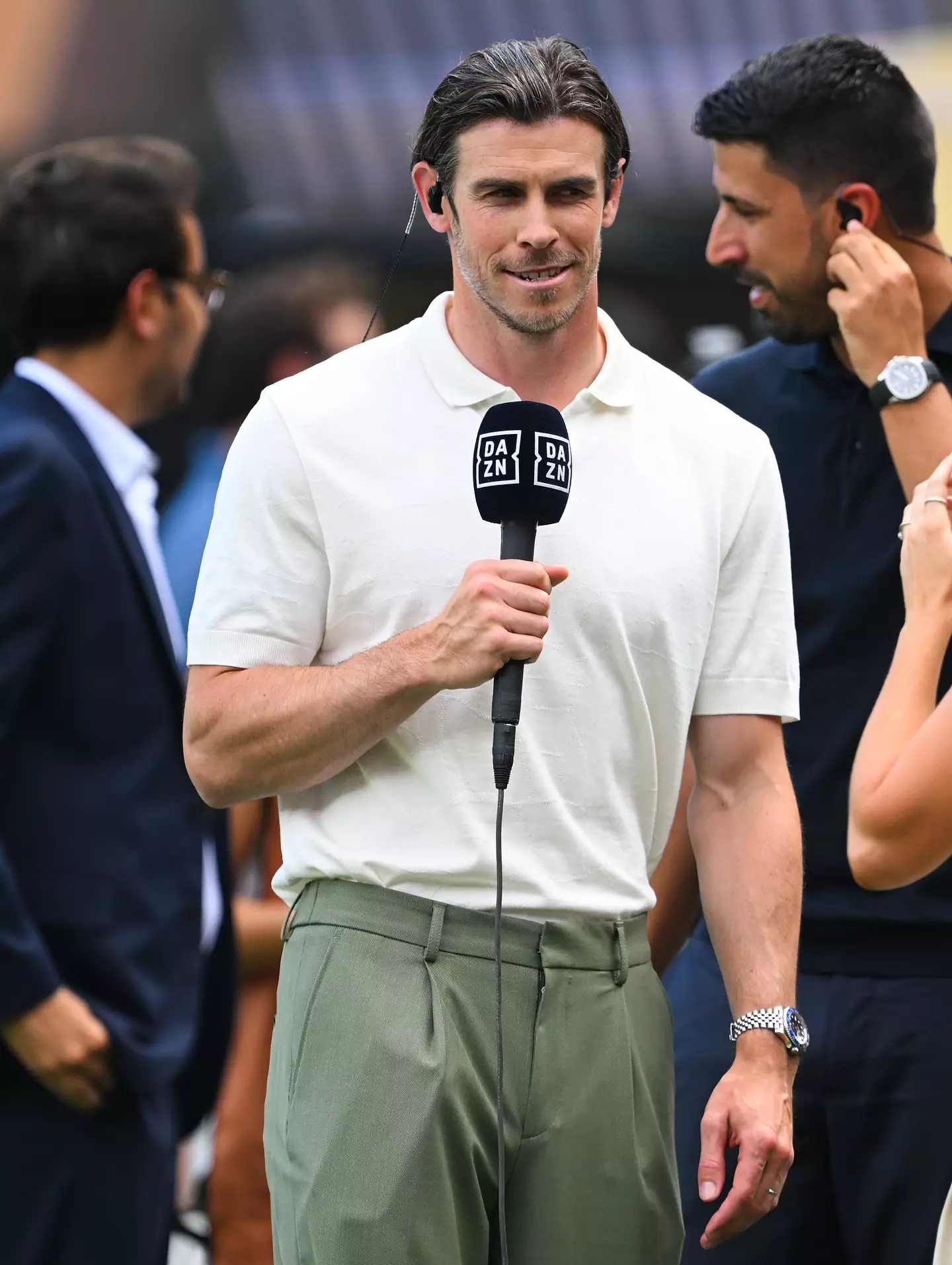 Gareth Bale on Club World Cup duty for DAZN (credit: getty)