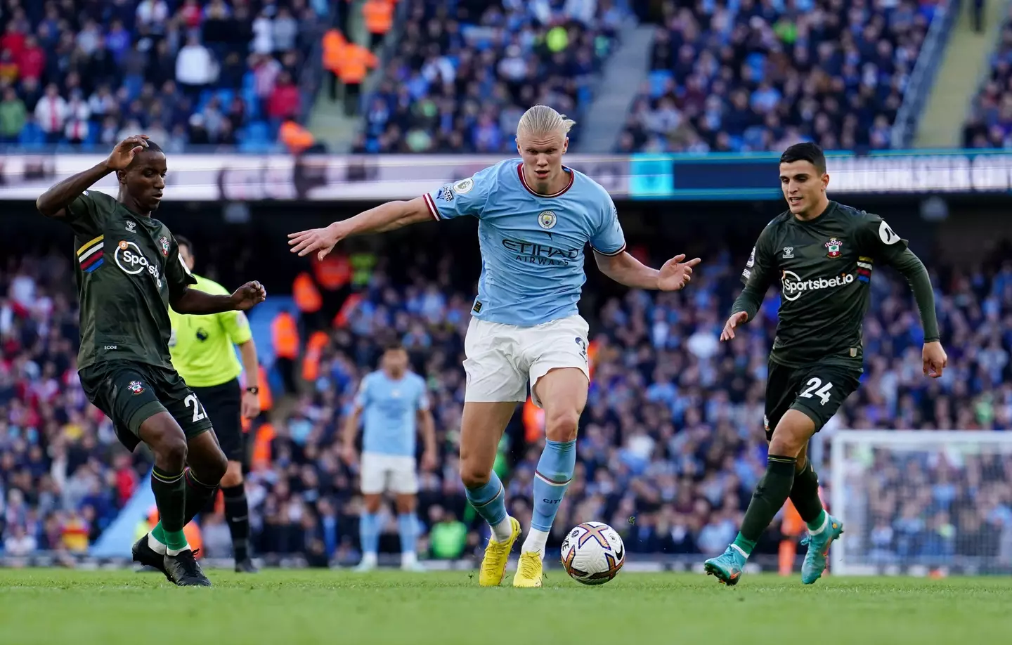 Haaland scored City's fourth on Saturday. (Image