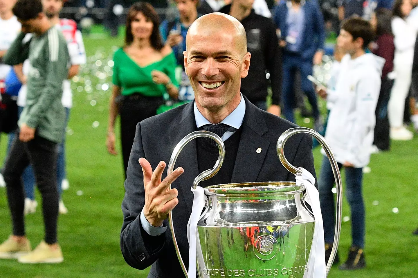 Zinedine Zidane won three consecutive Champions League trophies with Real Madrid. Image: Getty
