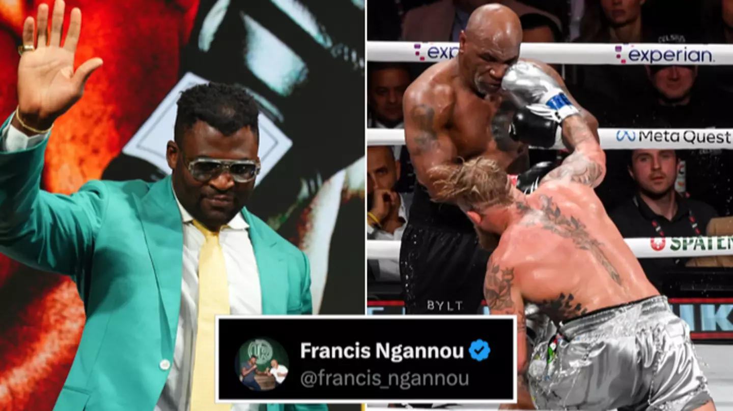 Francis Ngannou breaks the internet with message to Jake Paul after seeing him beat Mike Tyson