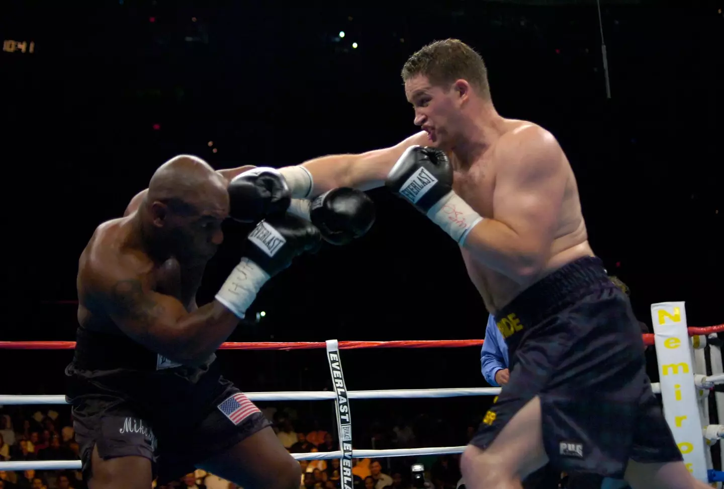 Mike Tyson and Kevin McBride during their fight. Image: Getty