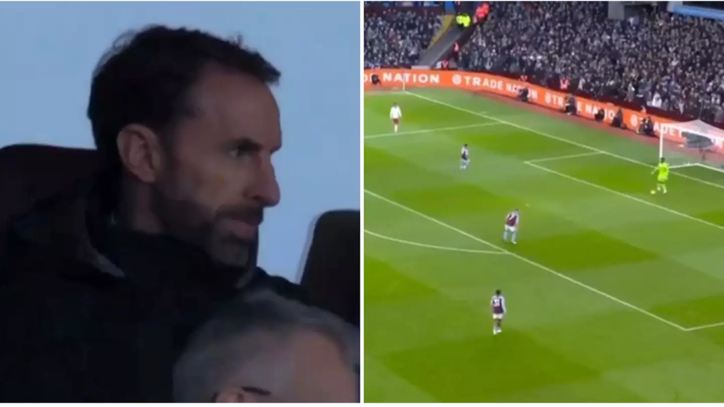 Aston Villa fans have savage reaction to seeing Gareth Southgate on the big screen vs Man Utd