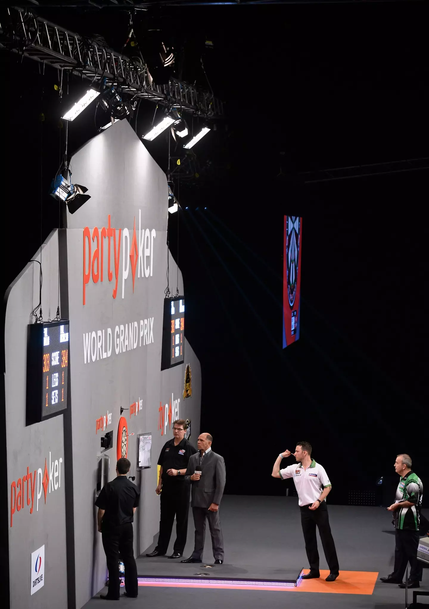 Nicholson memorably waved Phil Taylor off the stage at the 2011 UK Open. Image credit: Getty