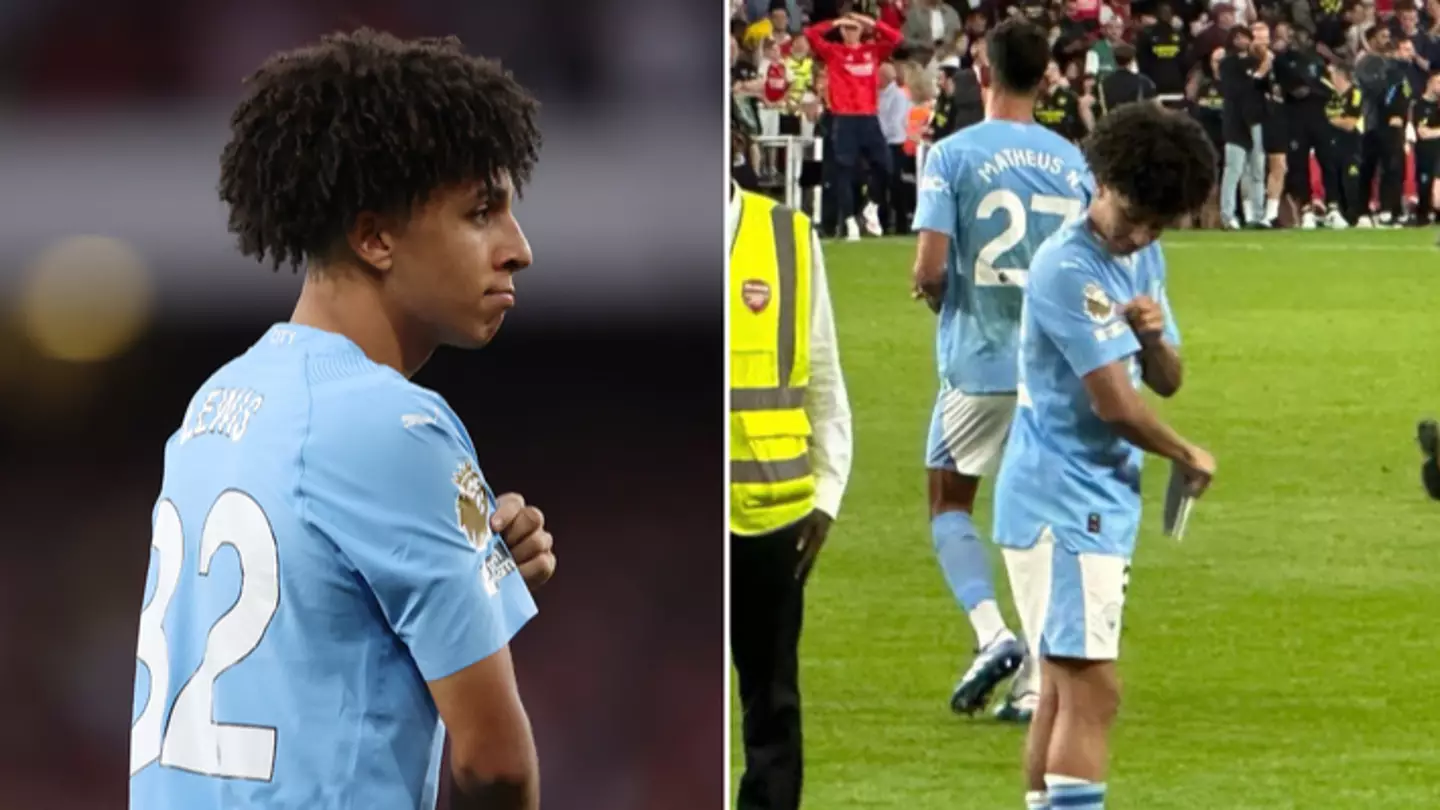 Man City star Rico Lewis taunts Arsenal fans on the back of Premier League defeat
