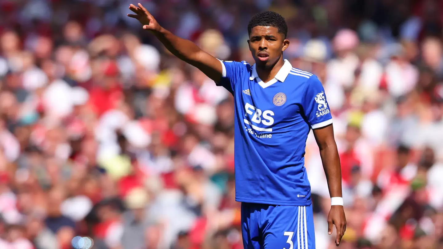 Wesley Fofana in action for Leicester City against Arsenal. (Alamy)