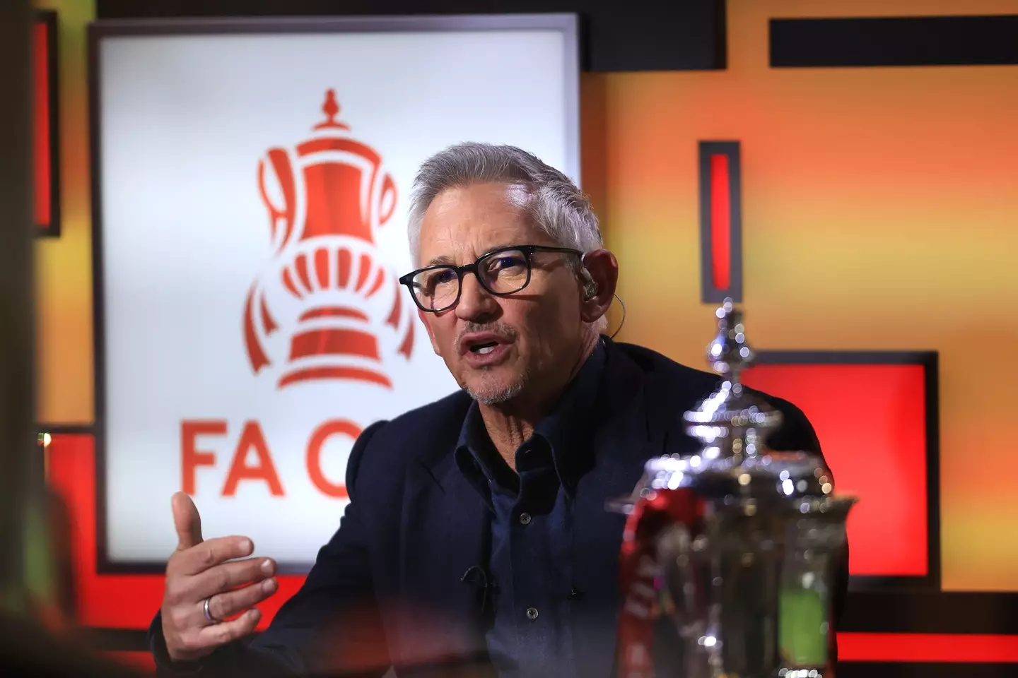 Gary Lineker during the broadcast of a FA Cup tie on the BBC. Image: Getty