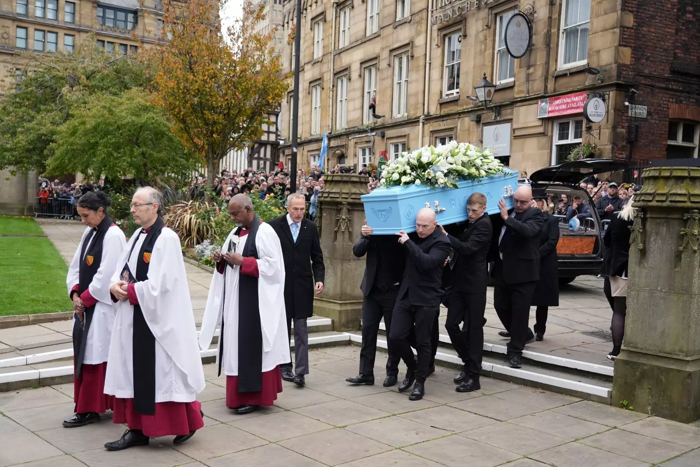 Campbell Hatton, among others, carried Ricky Hatton's coffin into the service at his late father's funeral. Image: Getty