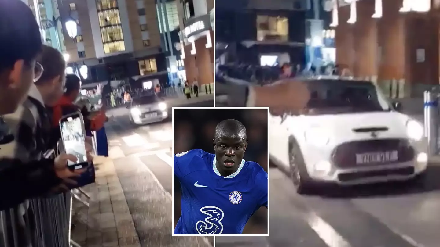 N'Golo Kante received a standing ovation from Chelsea fans as he drove away in his Mini