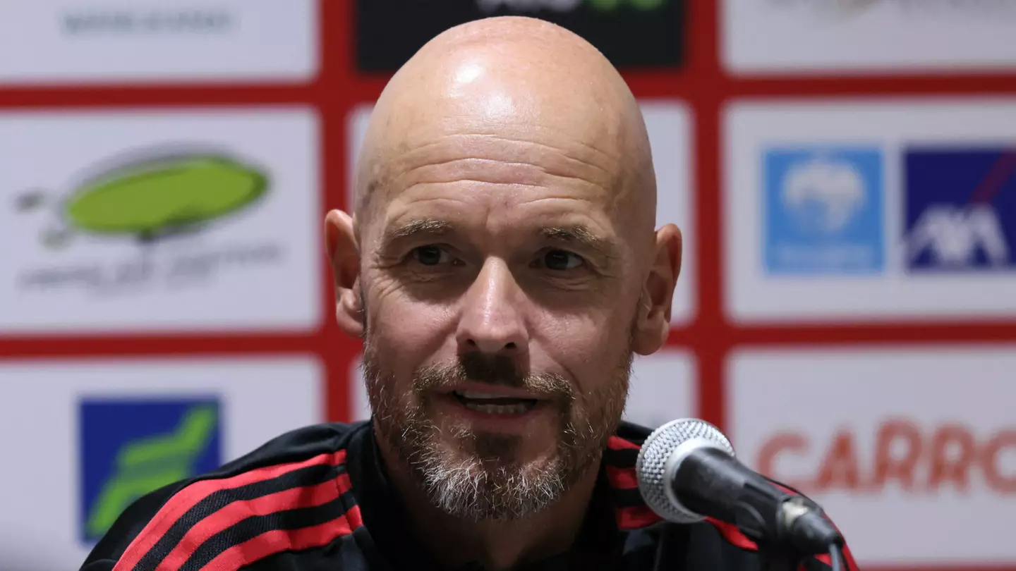Erik ten Hag holds a press conference in Bangkok. (Man Utd)
