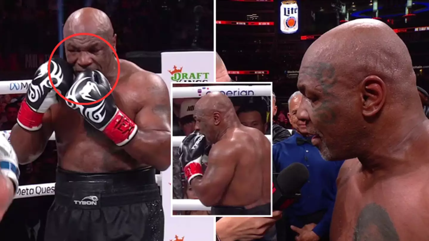 Mike Tyson reveals why he was biting his gloves during Jake Paul fight as commentary team left baffled