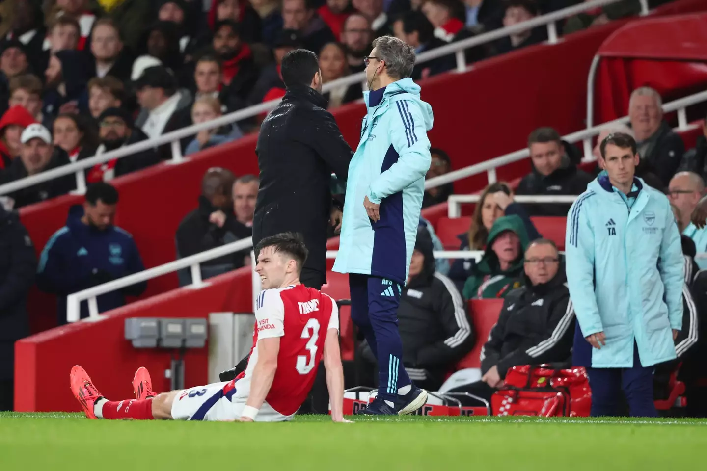 Kieran Tierney suffered another injury setback in his Arsenal return. Image: Getty