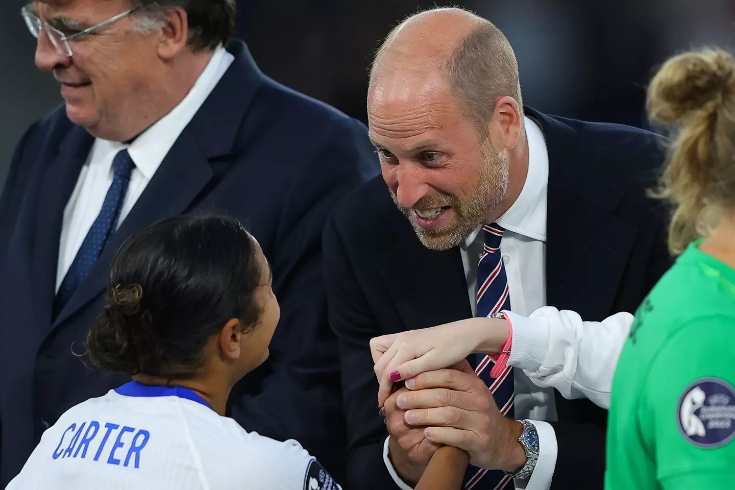 Jess Carter was congratulated by Prince William. Image: Getty