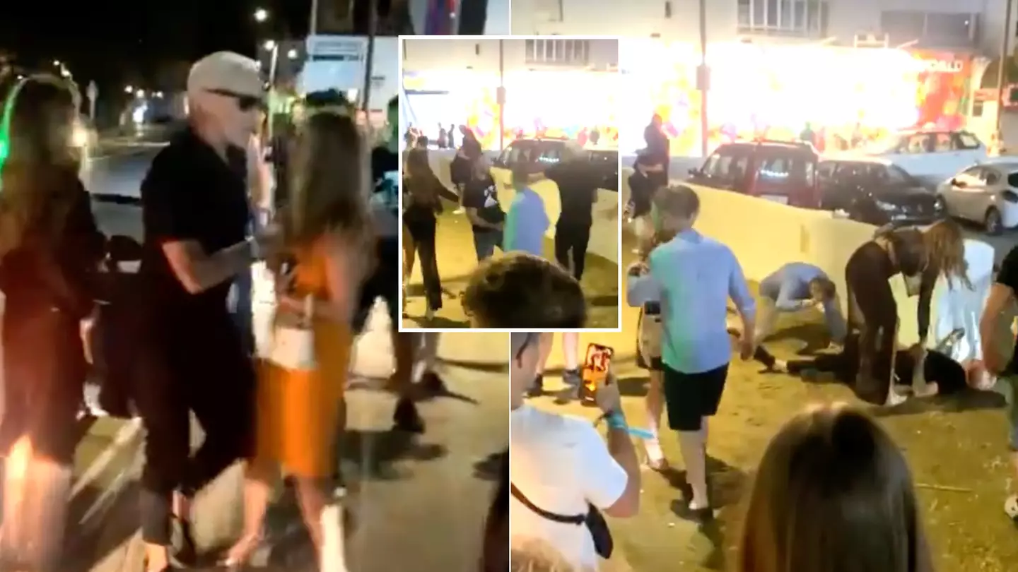 Shocking moment Wayne Lineker is 'knocked out cold' by punch during night out in Ibiza