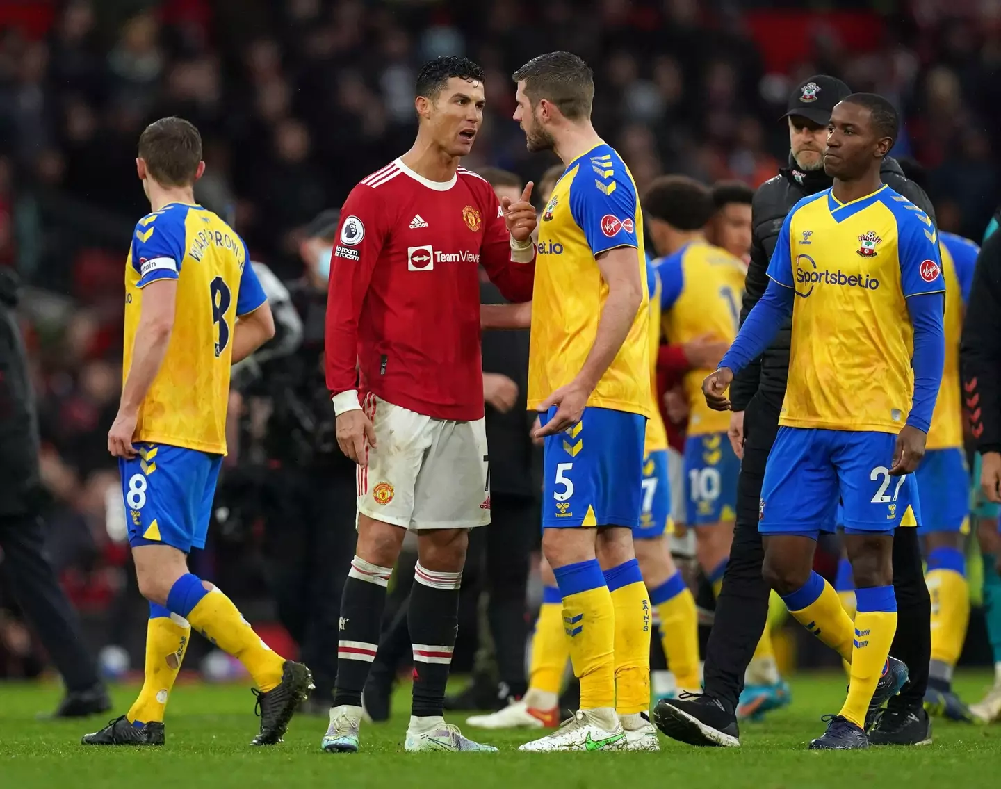 Ronaldo's frustration continued at full time. Image: PA Images