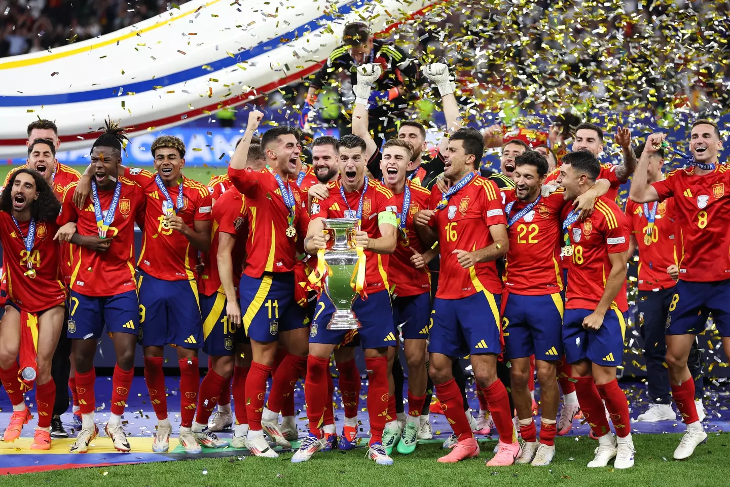 Spain celebrate winning Euro 2024. Image: Getty