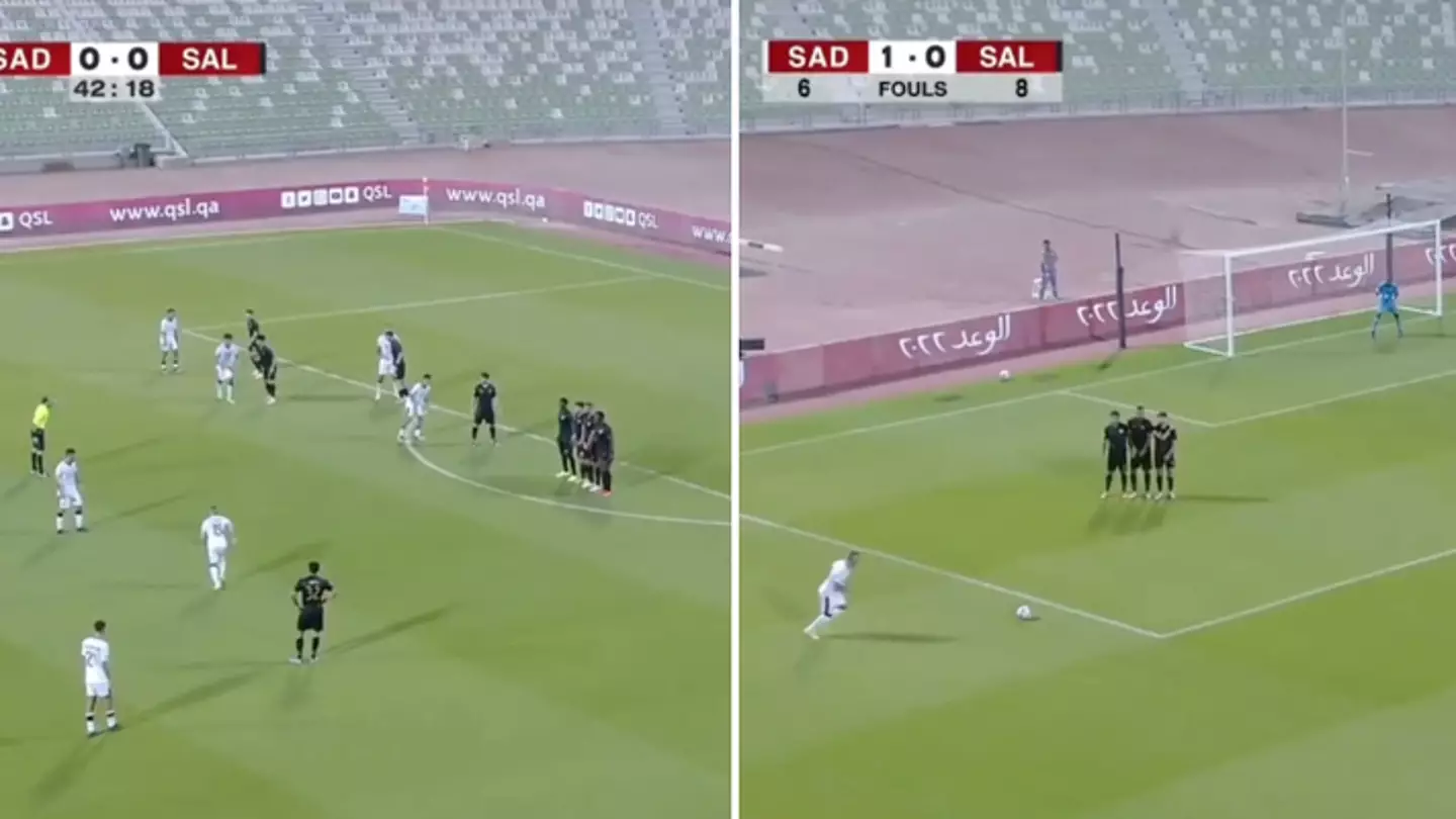 Footage shows Santi Cazorla taking free kicks with both feet, he is the most two footed player in world football