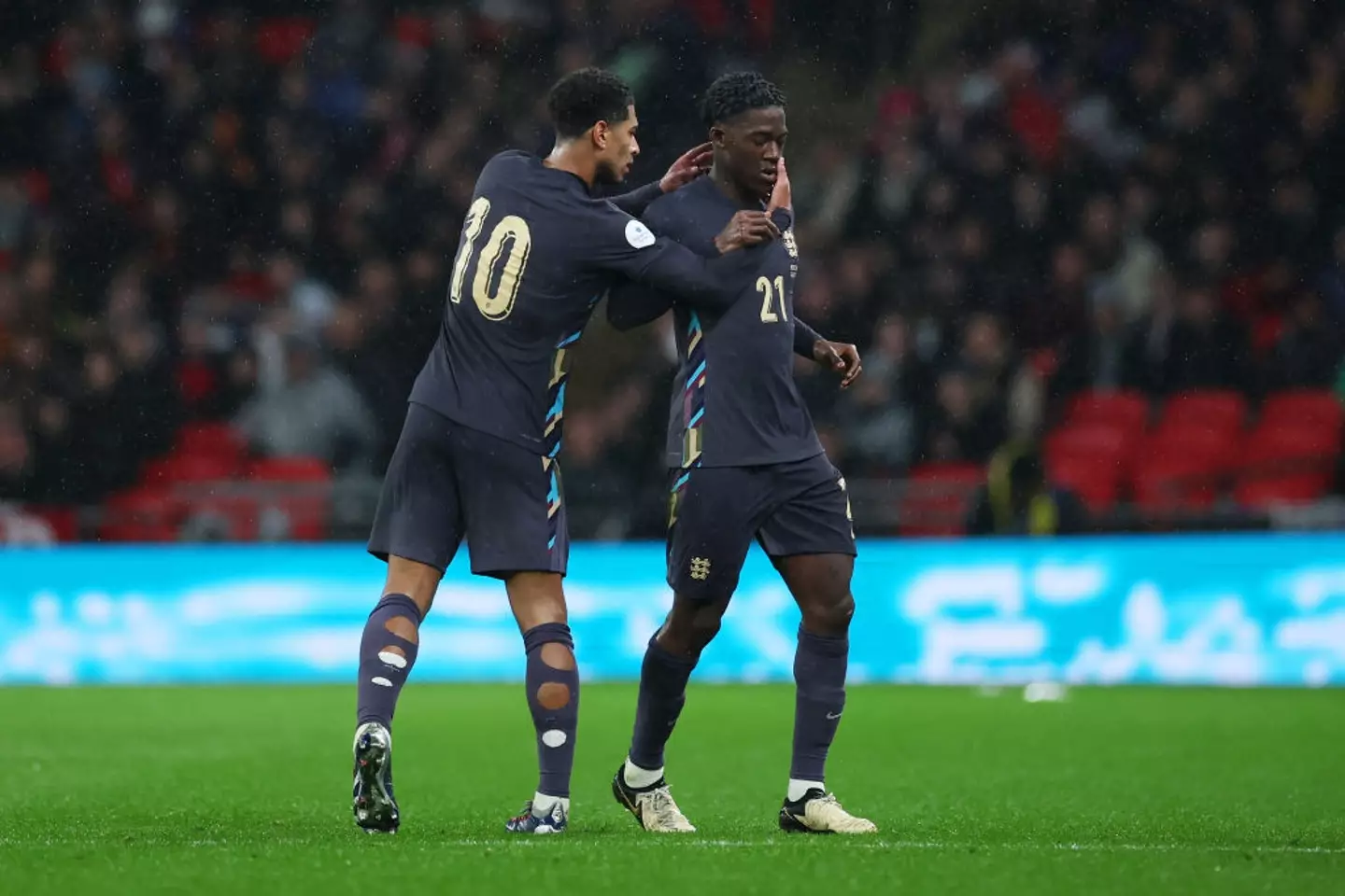 Kobbie Mainoo played with Jude Bellingham during his England debut in March 2024. (Image: Eddie Keogh - The FA/The FA via Getty Images)