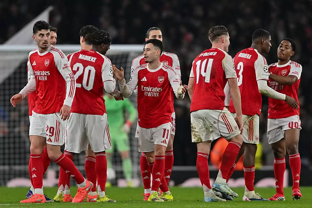 Arsenal beat Kairat to finish top of the Champions League league phase (Credit:Getty)