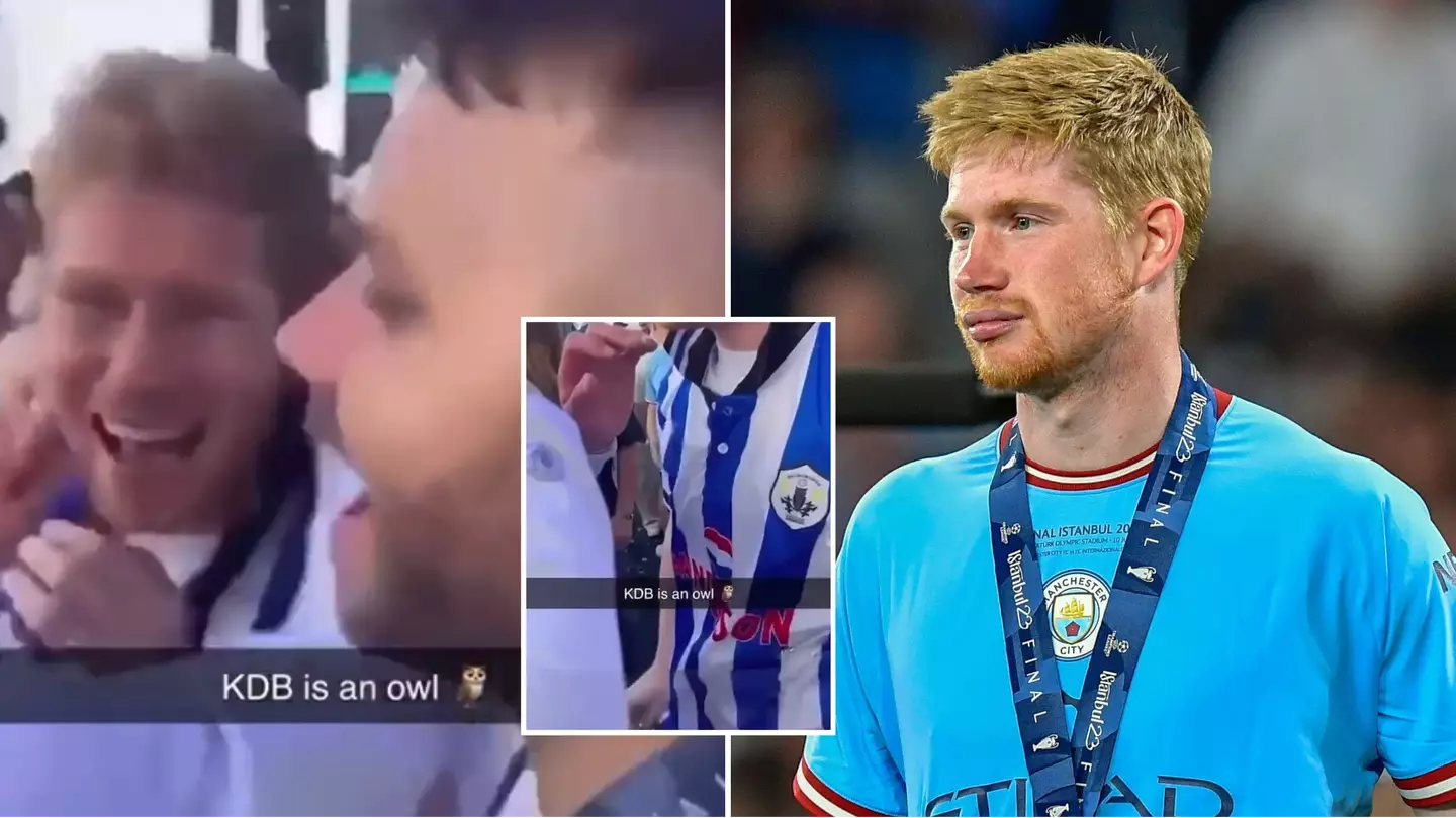Kevin De Bruyne wore a Sheffield Wednesday shirt during Man City's treble celebrations