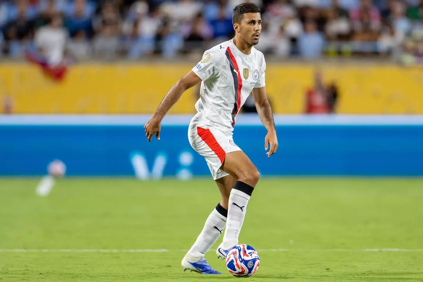 Rodri in action for Manchester City at this summer's Club World Cup. Image: Getty