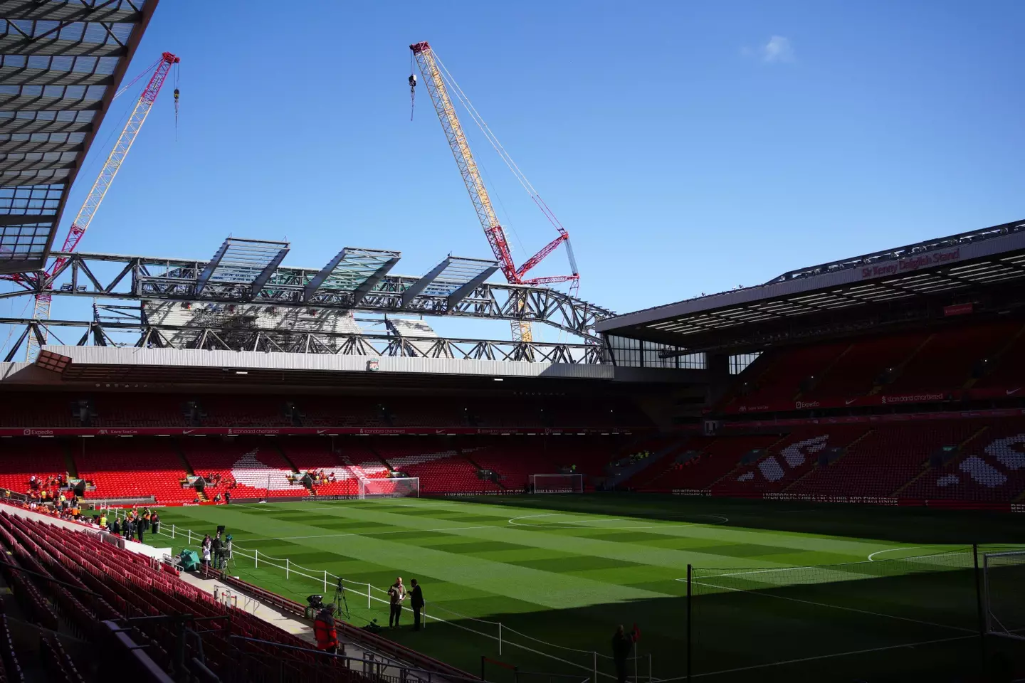 Work being done on Anfield last year. Image: Alamy