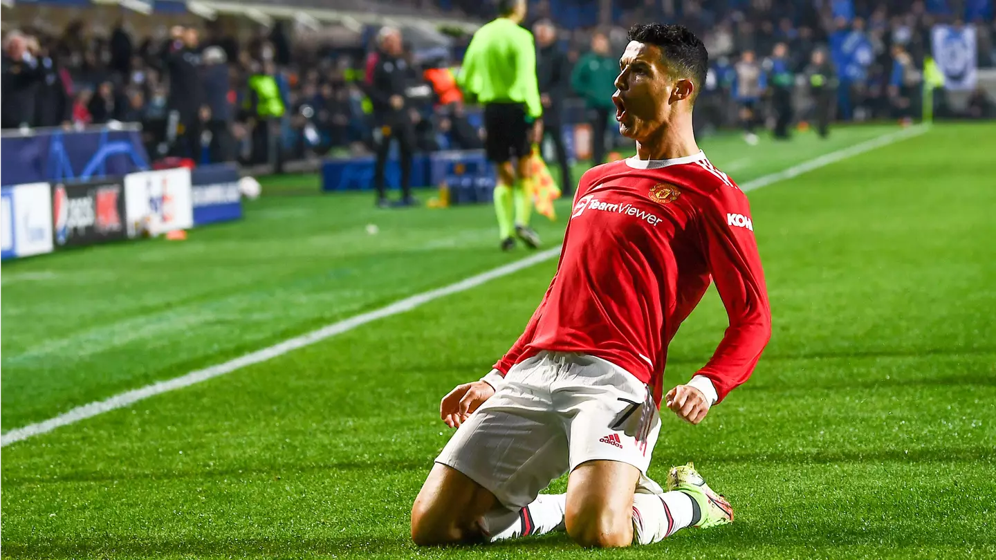 Cristiano Ronaldo celebrates scoring against Atalanta. (Alamy)