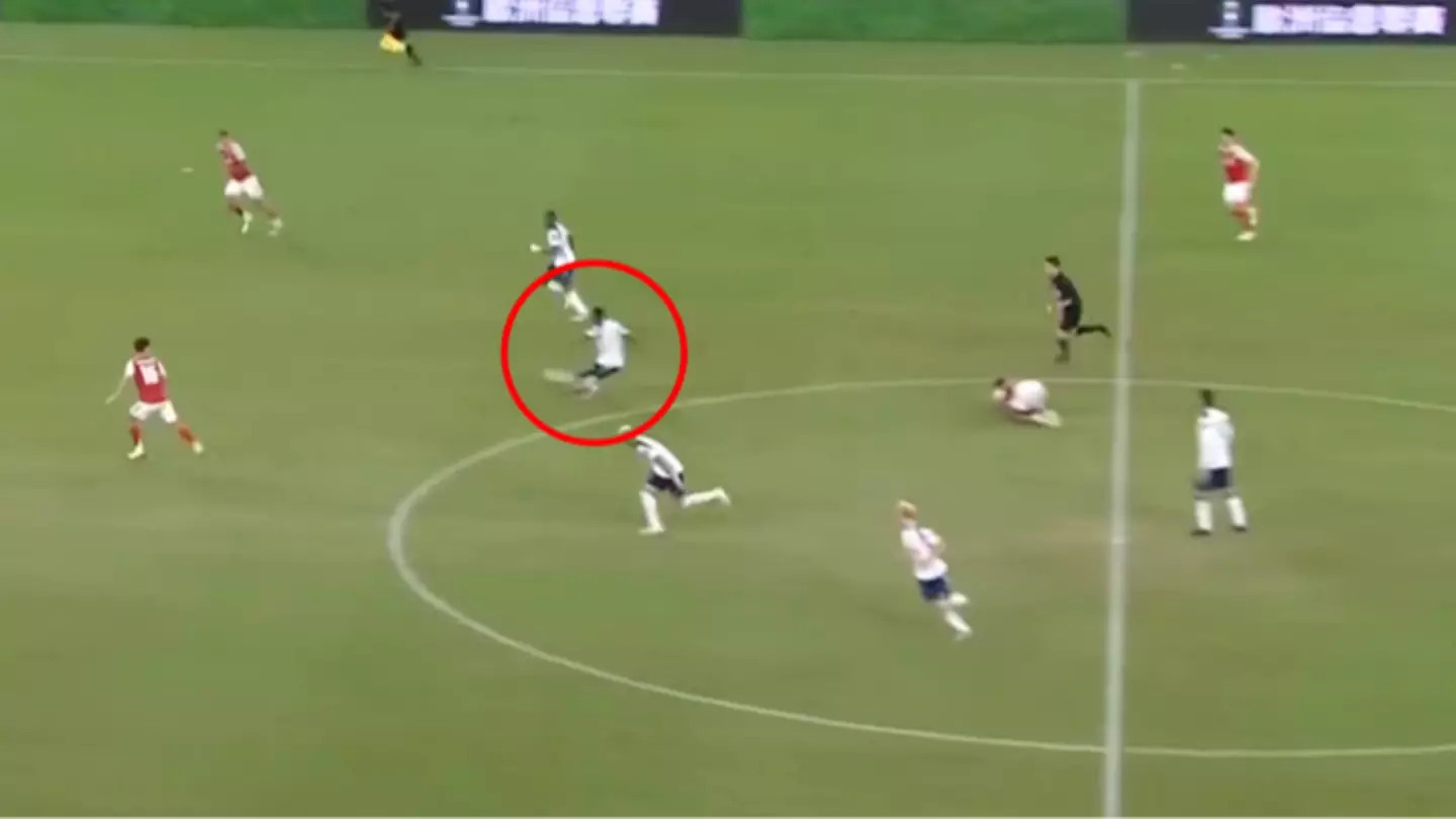 Pape Matar Sarr scores outrageous goal for Spurs vs Arsenal as Declan Rice reaction spotted