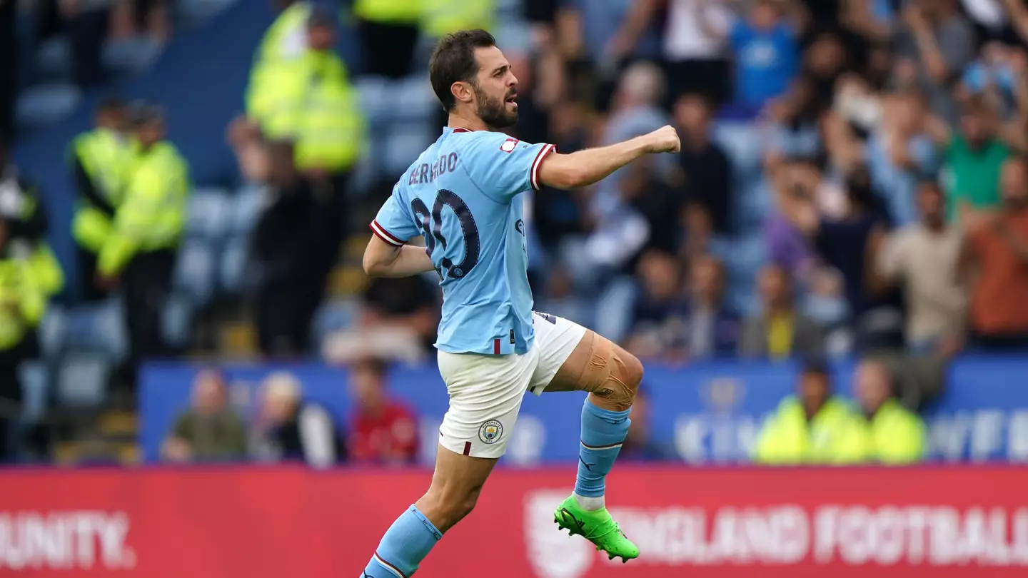 Bernardo Silva in Community Shield action 