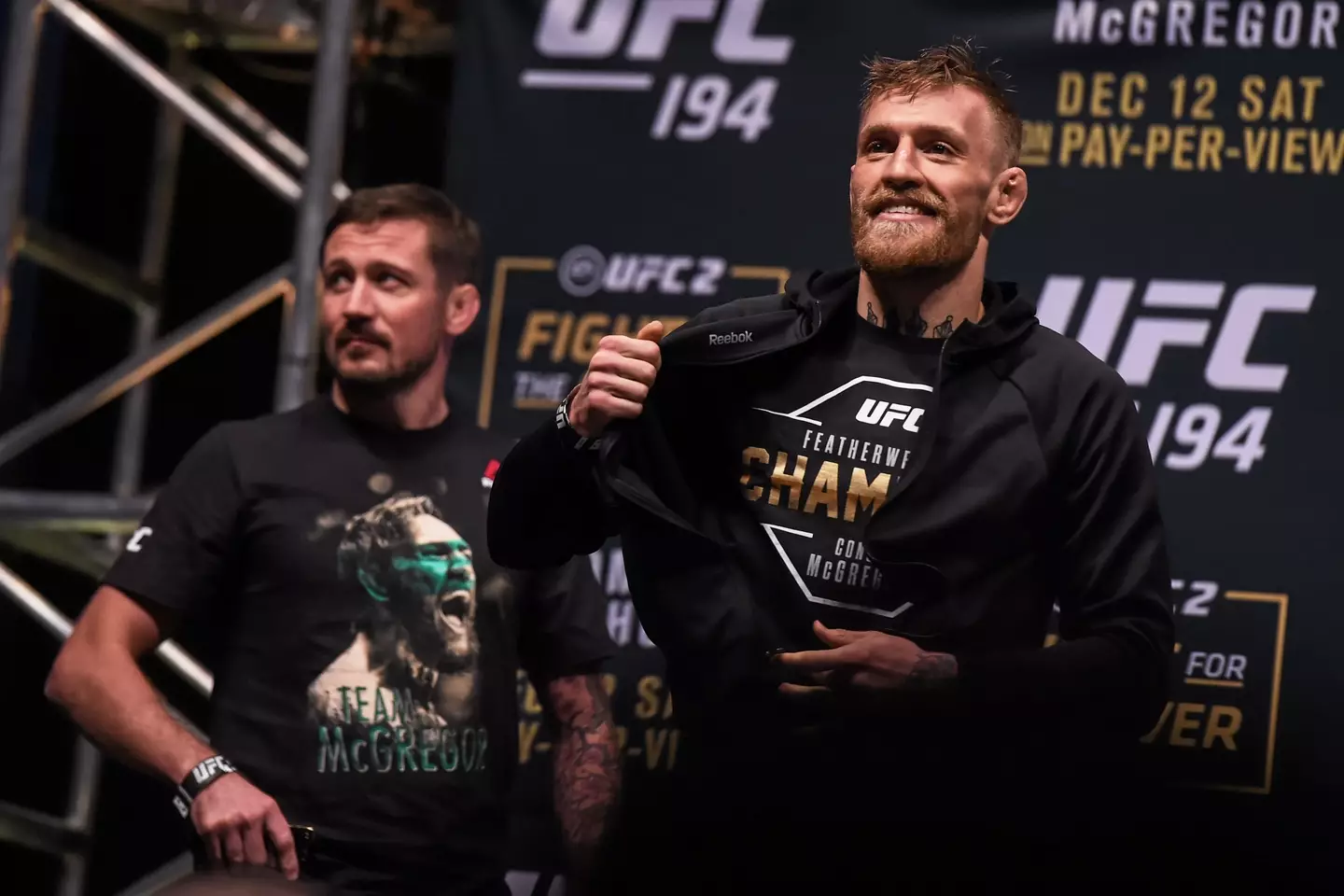 John Kavanagh with Conor McGregor ahead of UFC 194. Image: Getty