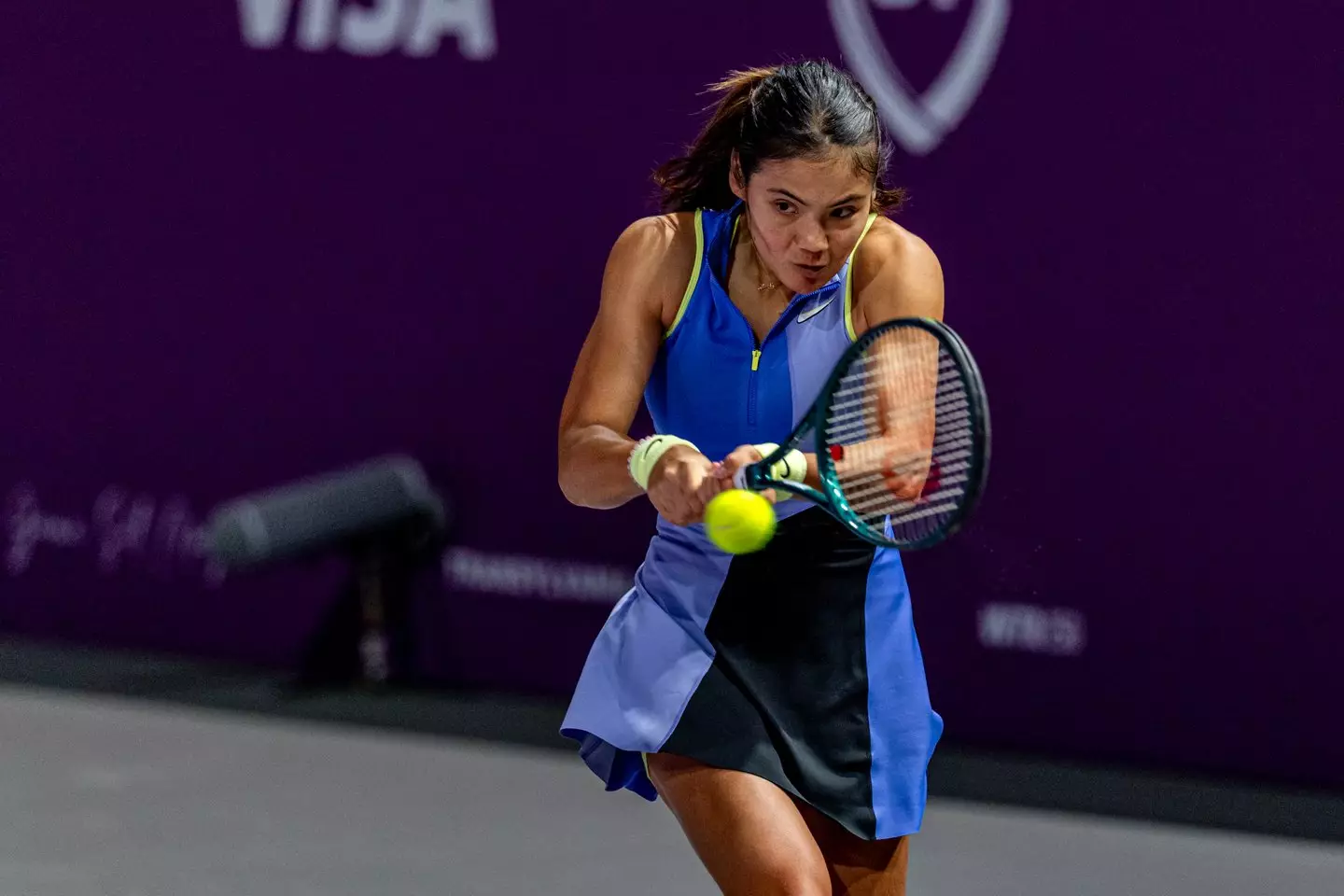 Emma Raducanu in action at the Transylvania Open. Image: Getty