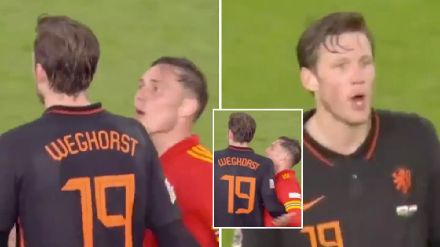 Burnley Teammates Wout Weghorst And Connor Roberts Clash During Nations League Game