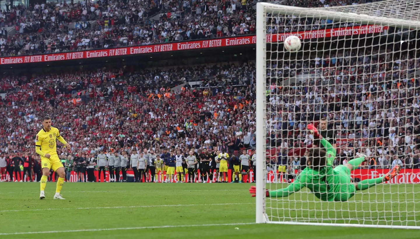 Alisson saved a penalty from Mason Mount in the shootout (Image: PA)