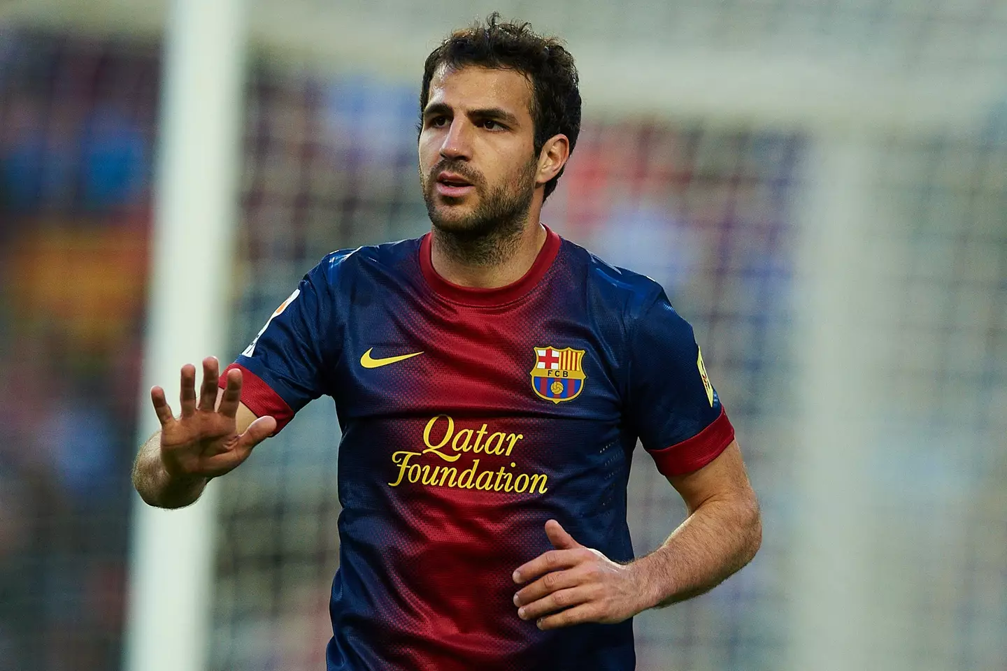 Cesc Fabregas in action for Barcelona against Levante in 2013