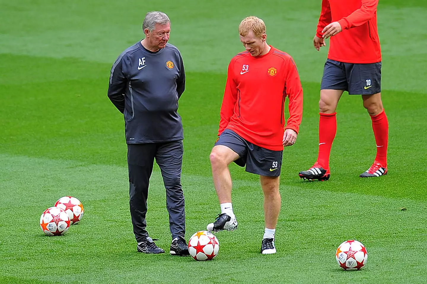 Paul Scholes and Sir Alex Ferguson (Credit:Getty)