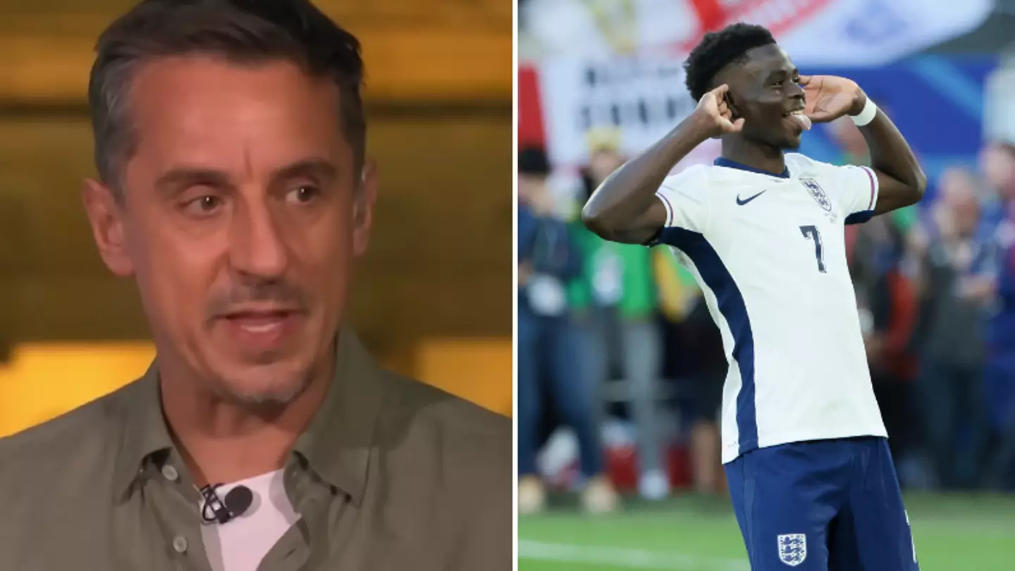 Gary Neville noticed what Steve Holland did to Bukayo Saka after England's penalty shootout victory